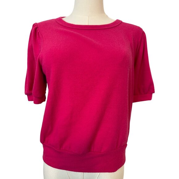 NWT Michael Stars Madison Medium Petite Brushed Jersey Elise Puff Sleeve - Picture 1 of 12